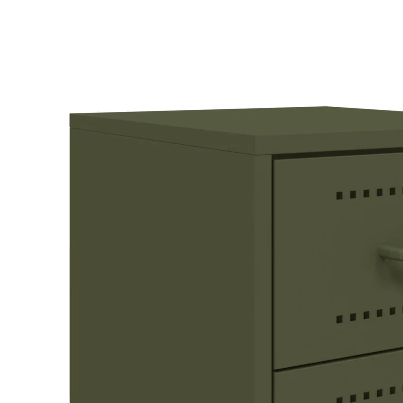 Lot de 2 tables de chevet avec deux tiroirs 36 x 39 x 60,5 cm acier vert DEC035771