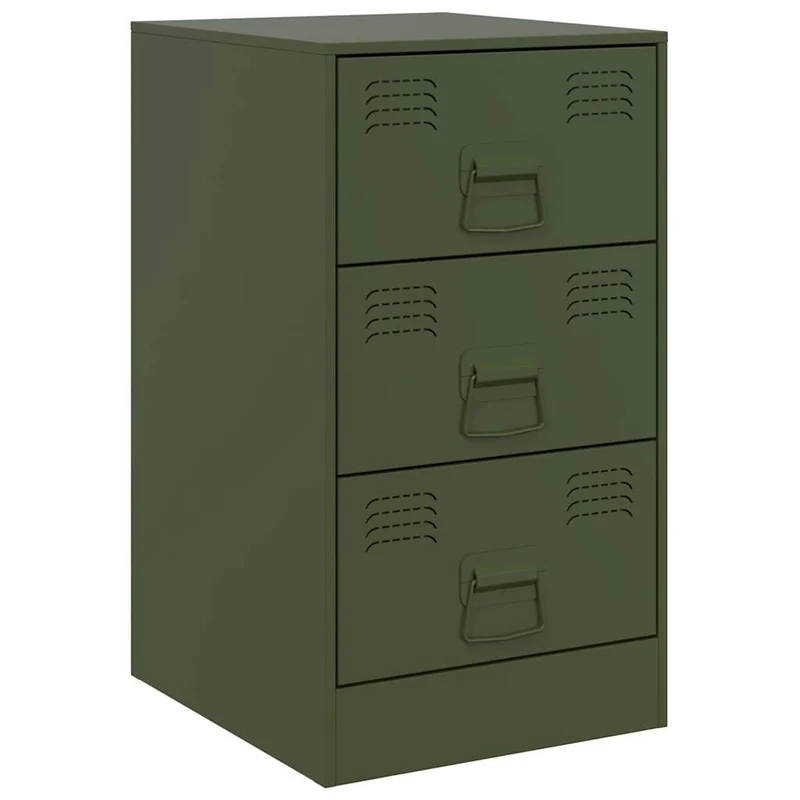 Lot de 2 tables de chevet avec 3 tiroirs 34,5 x 39 x 62 cm acier vert DEC035760