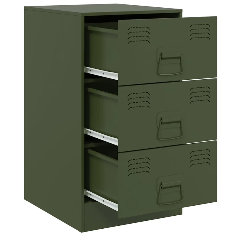 Lot de 2 tables de chevet avec 3 tiroirs 34,5 x 39 x 62 cm acier vert DEC035760