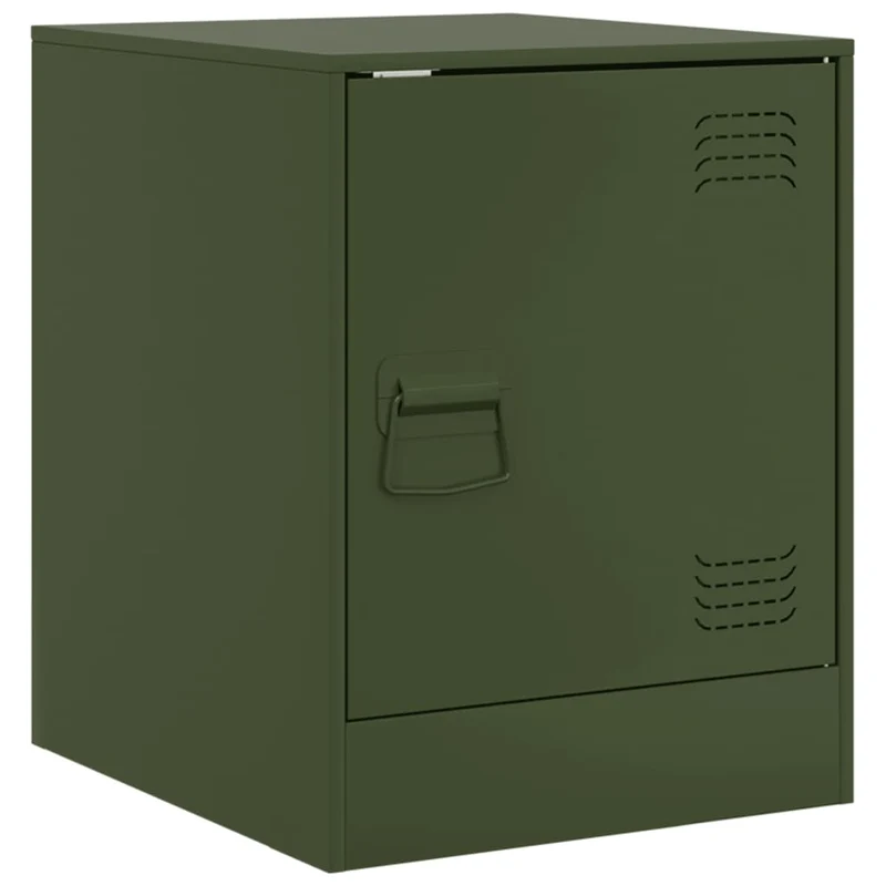 Lot de 2 tables de chevet avec compartiment avec porte 34,5 x 39 x 44 cm acier vert DEC035758