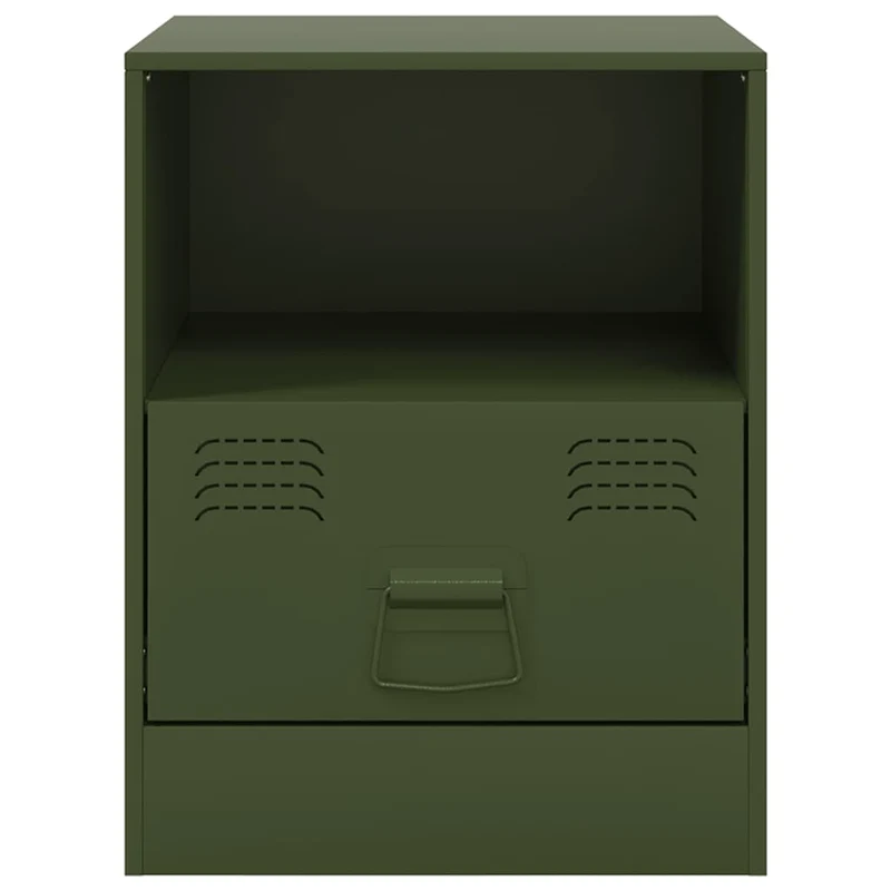 Lot de 2 tables de chevet avec tiroir et compartiment ouvert 34,5 x 39 x 44 cm acier vert DEC035757