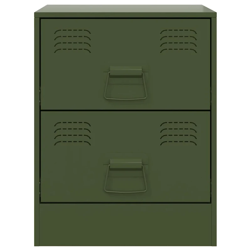Lot de 2 tables de chevet avec deux tiroirs 34,5 x 39 x 44 cm acier vert DEC035755