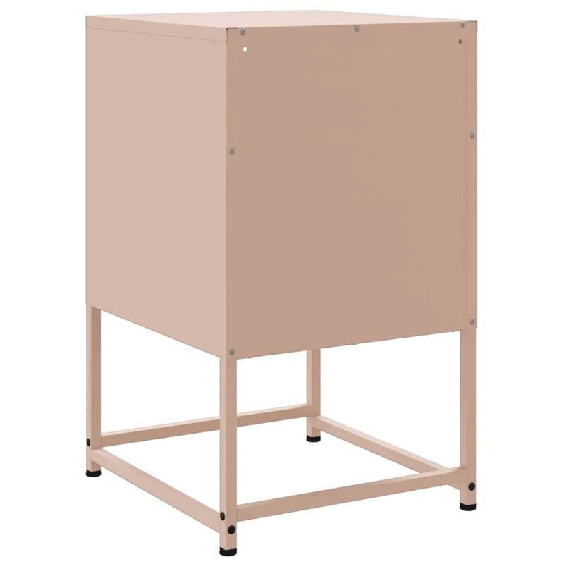 Lot de 2 tables de chevet avec tiroir et compartiment ouvert 36 x 39 x 60,5 cm acier rose DEC035636