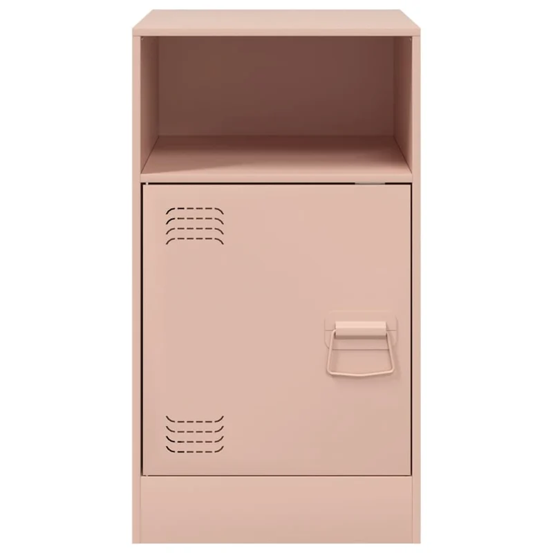 Lot de 2 tables de chevet avec compartiment ouvert et fermé 34,5 x 39 x 62 cm acier rose DEC035624