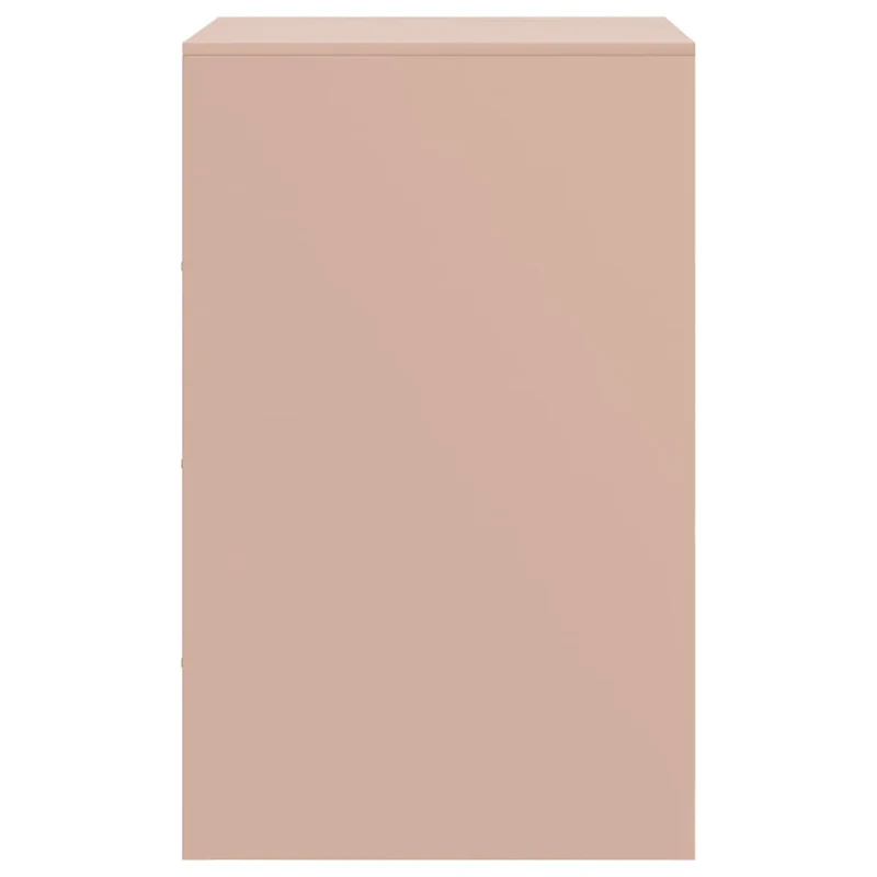 Lot de 2 tables de chevet avec compartiment ouvert et fermé 34,5 x 39 x 62 cm acier rose DEC035624