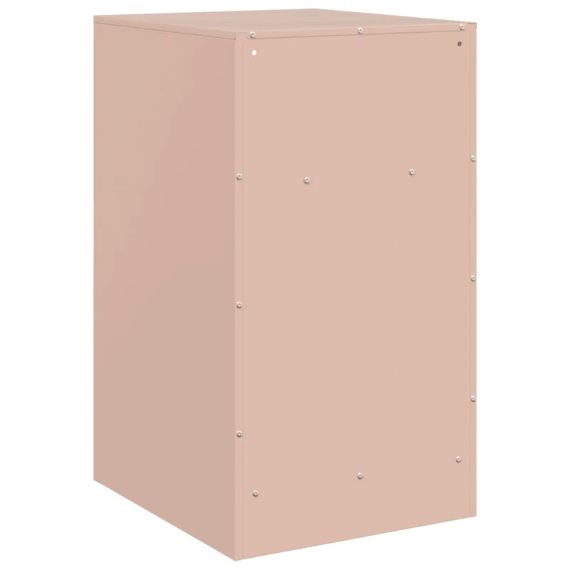 Lot de 2 tables de chevet avec compartiment ouvert et fermé 34,5 x 39 x 62 cm acier rose DEC035624