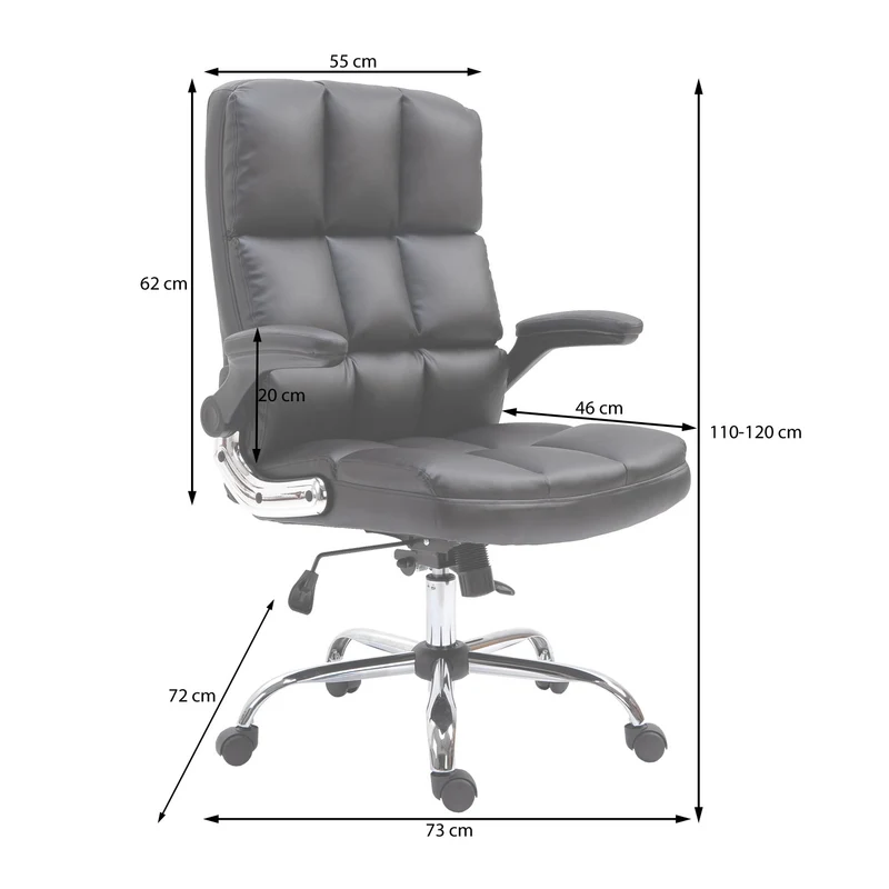 Chaise de bureau pivotante réglable en hauteur en synthétique crème forme ergonomique 04_0001870