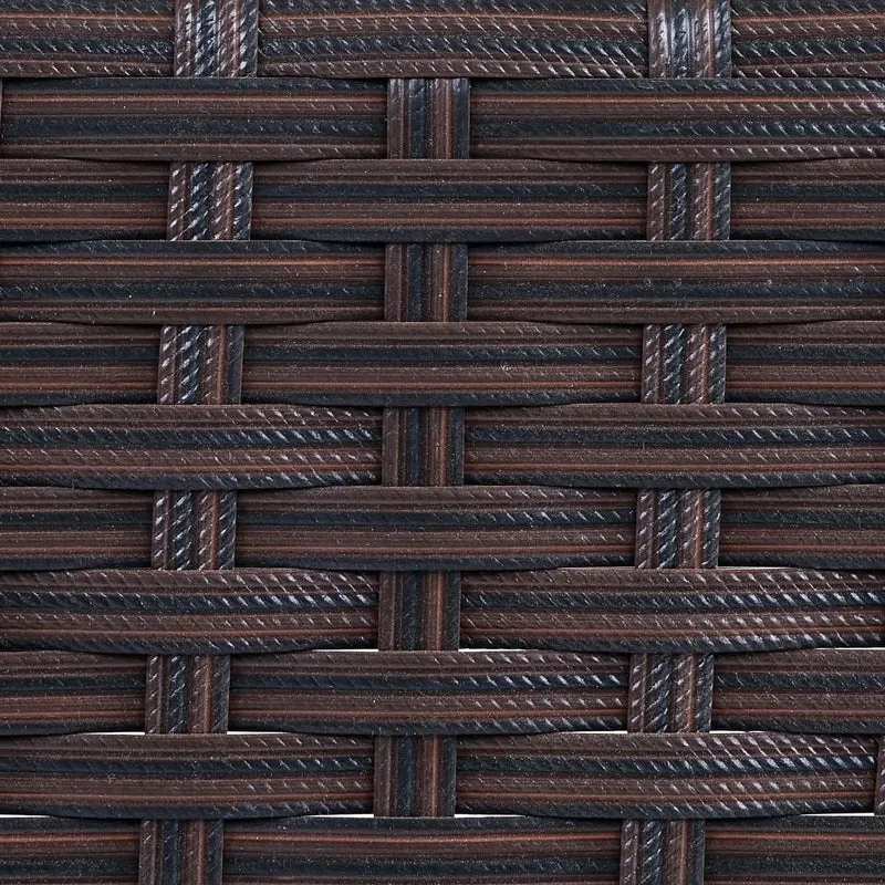 Banc de jardin 3 places 154 cm en polyrotin marron coussins vert 04_0001106