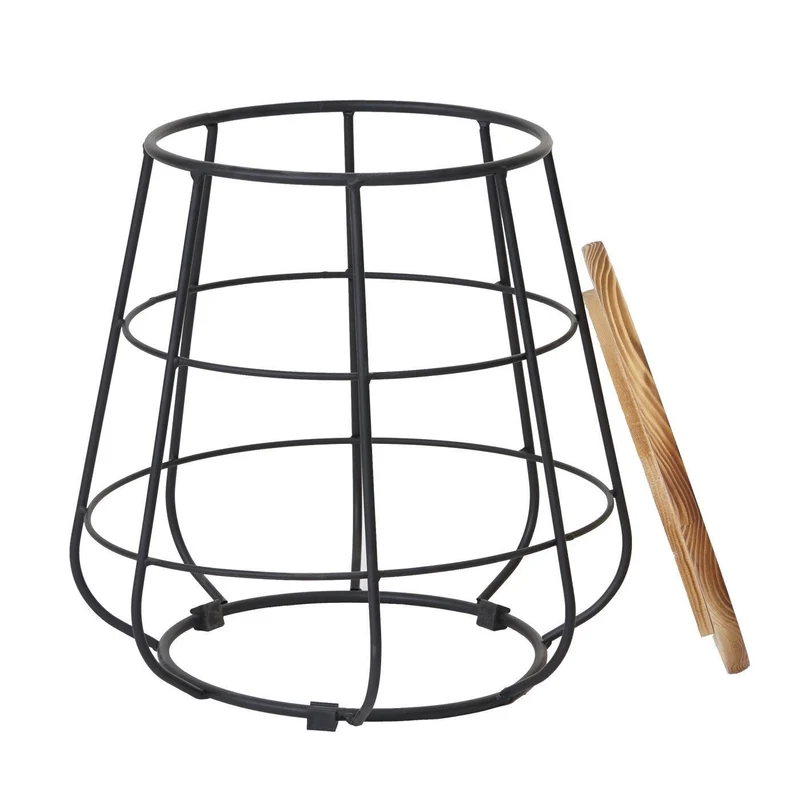 Table d'appoint table de chevet tabouret en bois design industriel Ø35cm MDJ04119