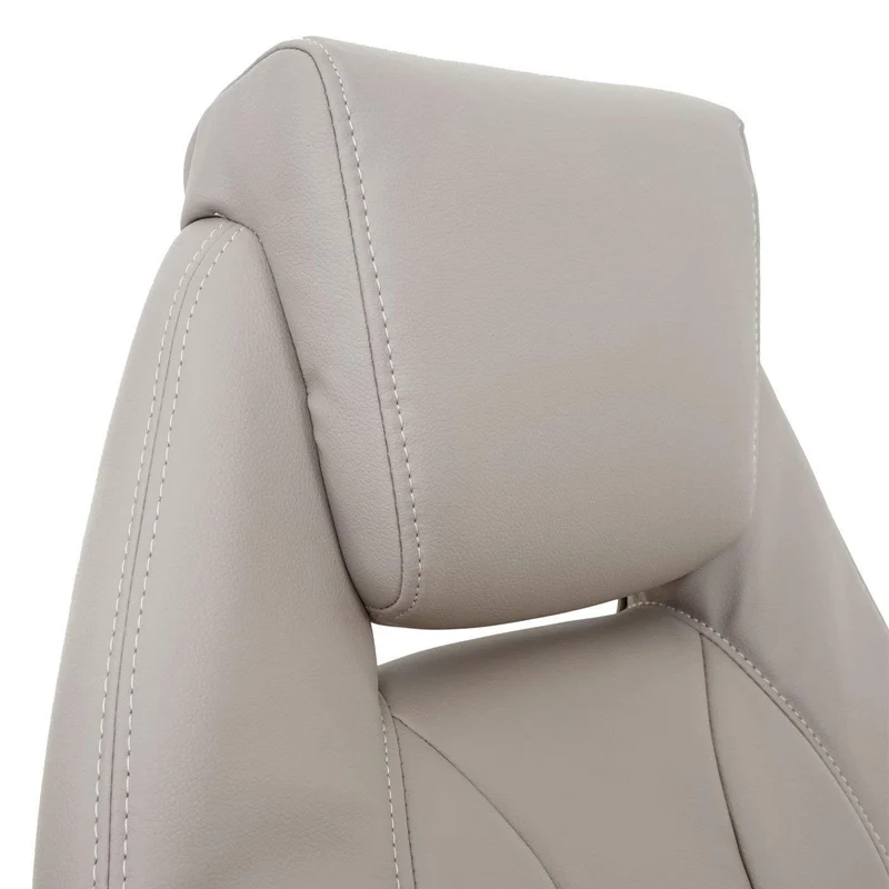 Fauteuil de bureau sur roulettes en synthétique taupe ergonomique BUR04081