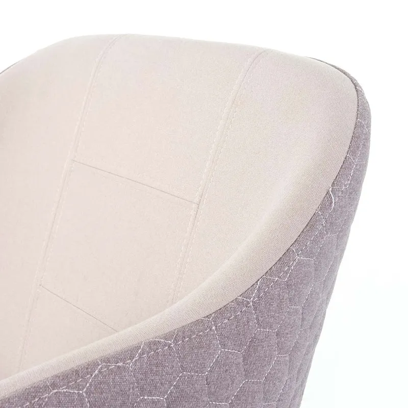 Lot de 6 chaises de salle à manger surface arrière aspect nid d'abeille avec accoudoirs en tissu crème beige 04_0000805