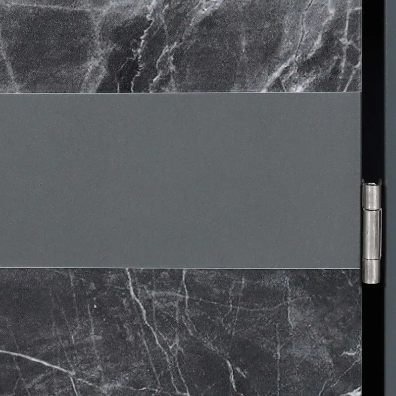 Abris poubelles vérouillable en deux compartiments métal aspect marbre anthracite foncé 04_0006997