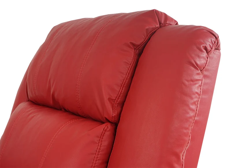 Fauteuil tv de relaxation réglage synchrone du dossier et du repose-pieds en PVC rouge 04_0006896