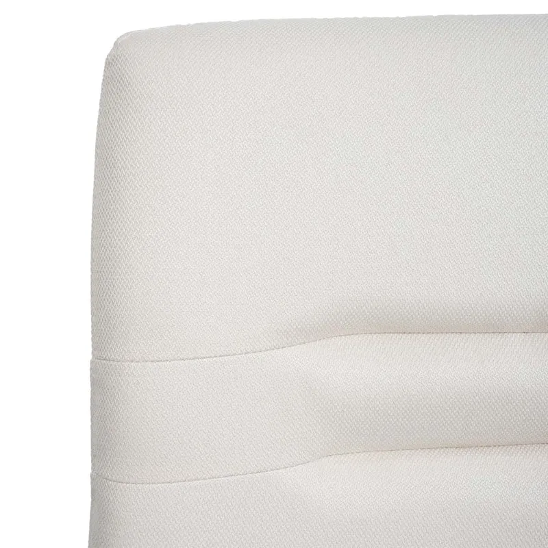 Lot de 2 chaises de salle à manger en tissu crème beige et cadre de trépied acier inoxydable brossé 04_0007356