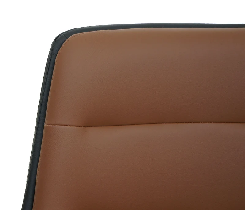 Lot de 2 tabourets de bar chaises de comptoir pivotant réglable en hauteur avec dossier PVC marron 04_0007464