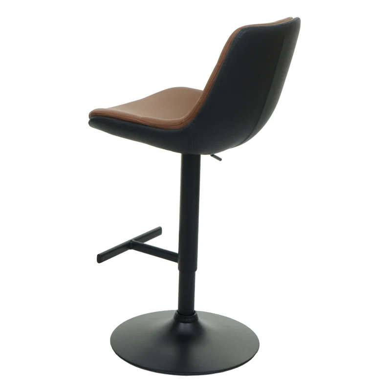 Lot de 2 tabourets de bar chaises de comptoir pivotant réglable en hauteur avec dossier PVC marron 04_0007464