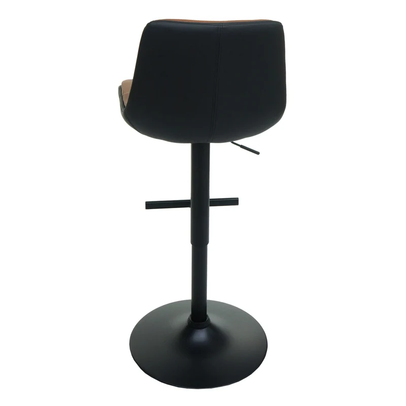 Lot de 2 tabourets de bar chaises de comptoir pivotant réglable en hauteur avec dossier PVC marron 04_0007464