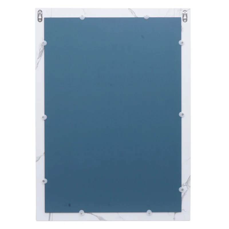 Miroir mural de salle de bain 72 x 52 cm MDF aspect marbre blanc 04_0007885
