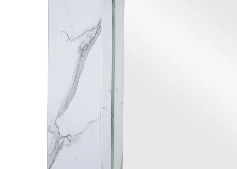 Miroir mural de salle de bain 72 x 52 cm MDF aspect marbre blanc 04_0007885