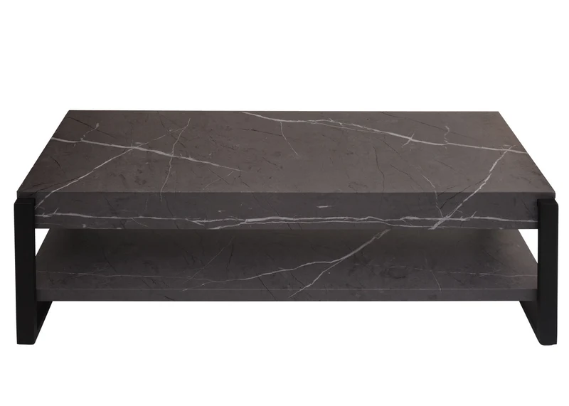 Meuble TV avec espace de rangement 42x120x44 cm MDF aspect marbre gris 04_0007858