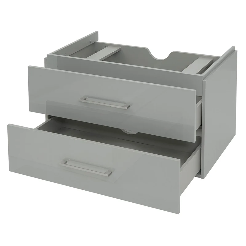 Meuble sous-lavabo meuble de salle de bain MDF brillant gris 04_0007849