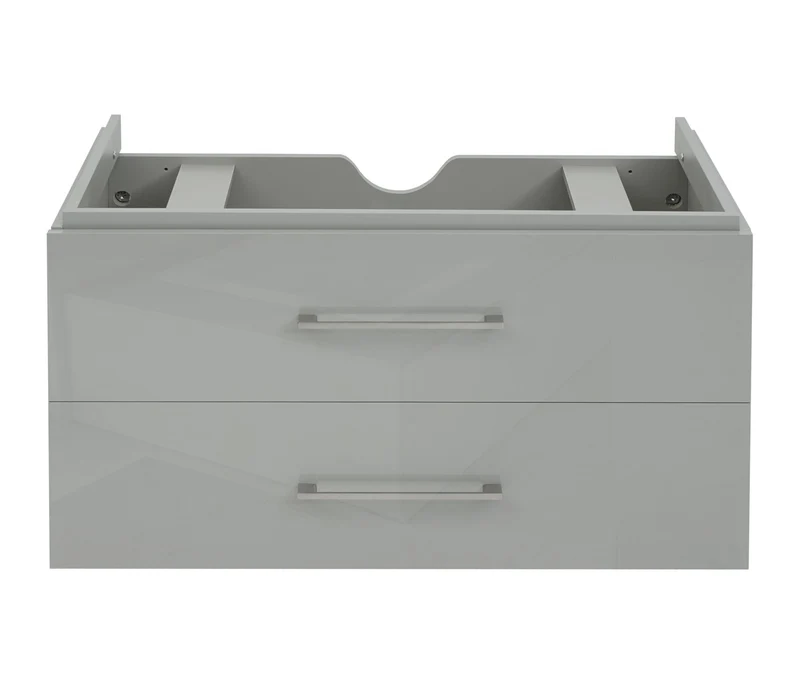 Meuble sous-lavabo meuble de salle de bain MDF brillant gris 04_0007849