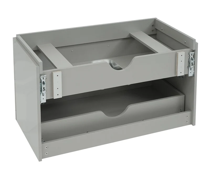 Meuble sous-lavabo meuble de salle de bain MDF brillant gris 04_0007849