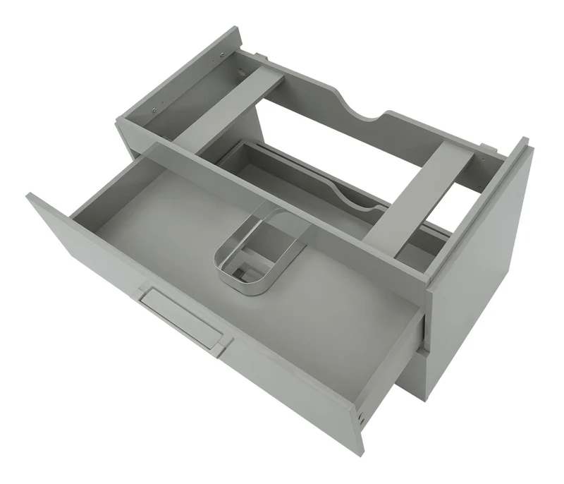Meuble sous-lavabo meuble de salle de bain MDF brillant gris 04_0007849
