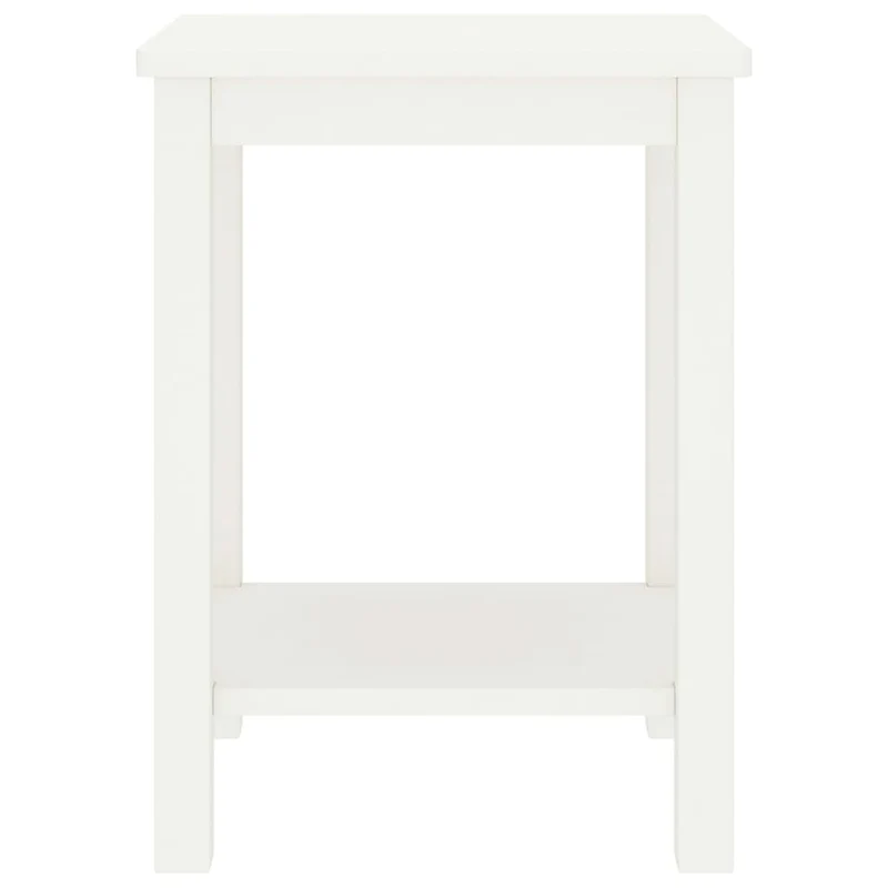 Table de chevet avec étagère 35 x 30 x 47 cm bois de pin blanc DEC033297