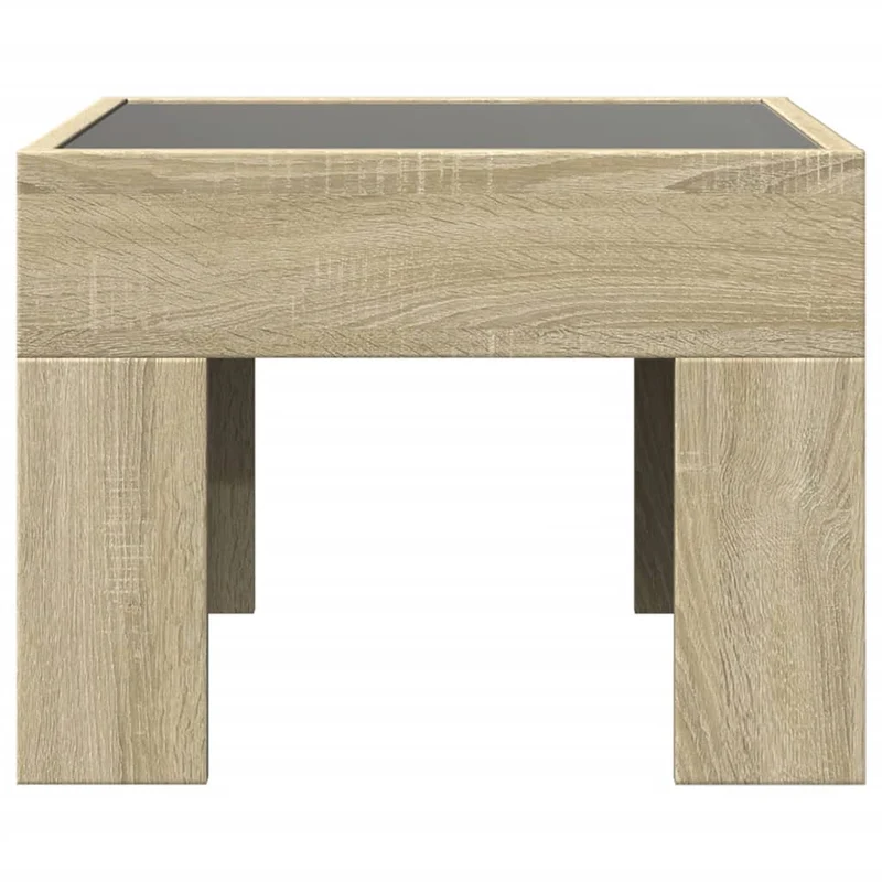 Table de chevet avec miroir à LED 40 x 40 x 30 cm bois d'ingénierie et verre DEC033144