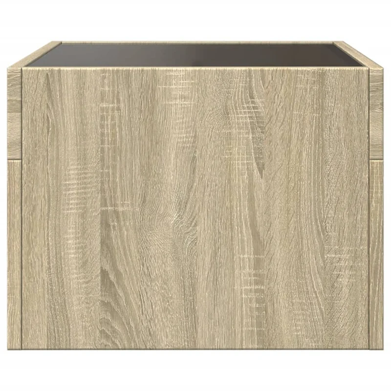 Table de chevet avec miroir à LED 40 x 40 x 30 cm bois d'ingénierie et verre DEC033144