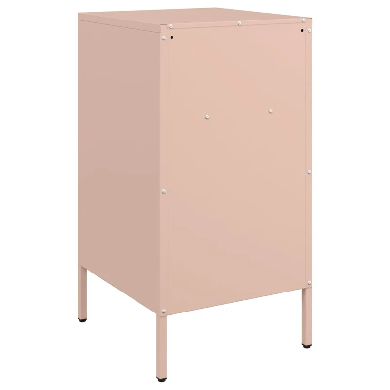 Table de chevet avec 3 tiroirs 36 x 39 x 68 cm acier rose DEC034567