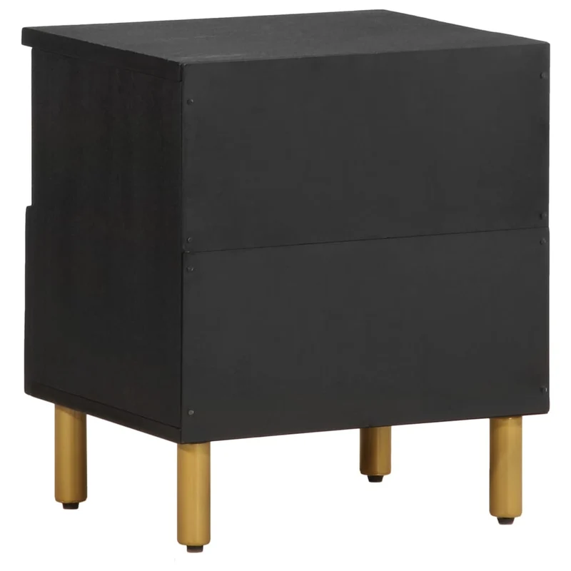 Table de chevet avec porte et compartiment ouvert 40 x 33 x 46 cm bois d'ingénierie noir DEC034409