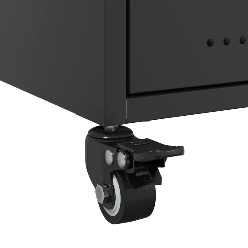Table de chevet avec compartiment ouvert et tiroir 36 x 39 x 43,5 cm acier noir DEC034366