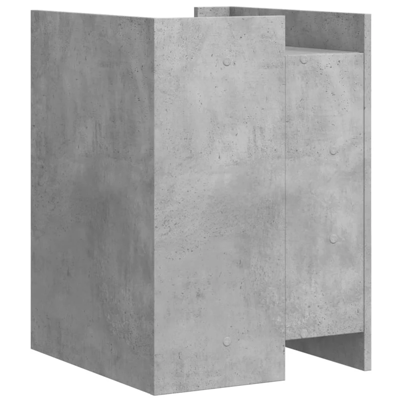 Table de chevet avec 3 étagères 45 x 50 x 65 cm bois d'ingénierie gris DEC034047