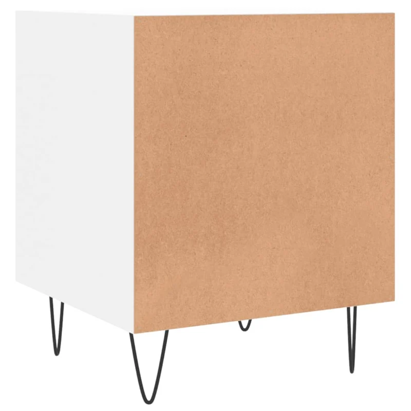 Table de chevet avec compartiment avec porte 40 x 40 x 50 cm bois d’ingénierie blanc DEC033393