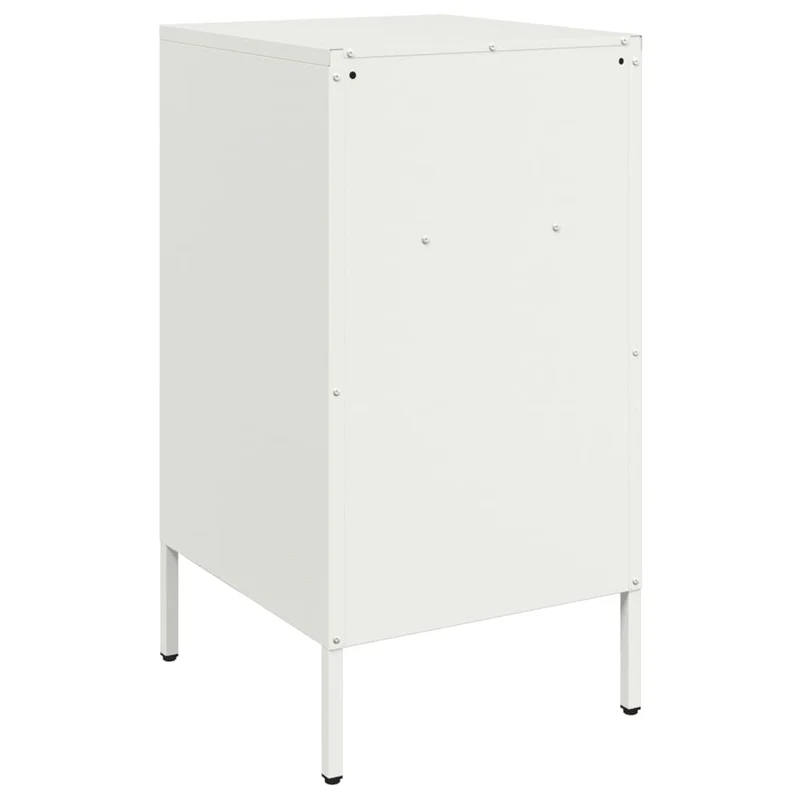 Table de chevet avec 3 tiroirs 36 x 39 x 68 cm acier blanc DEC033314