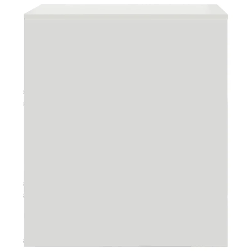 Table de chevet avec 2 tiroirs 34,5 x 39 x 44 cm acier blanc DEC033291