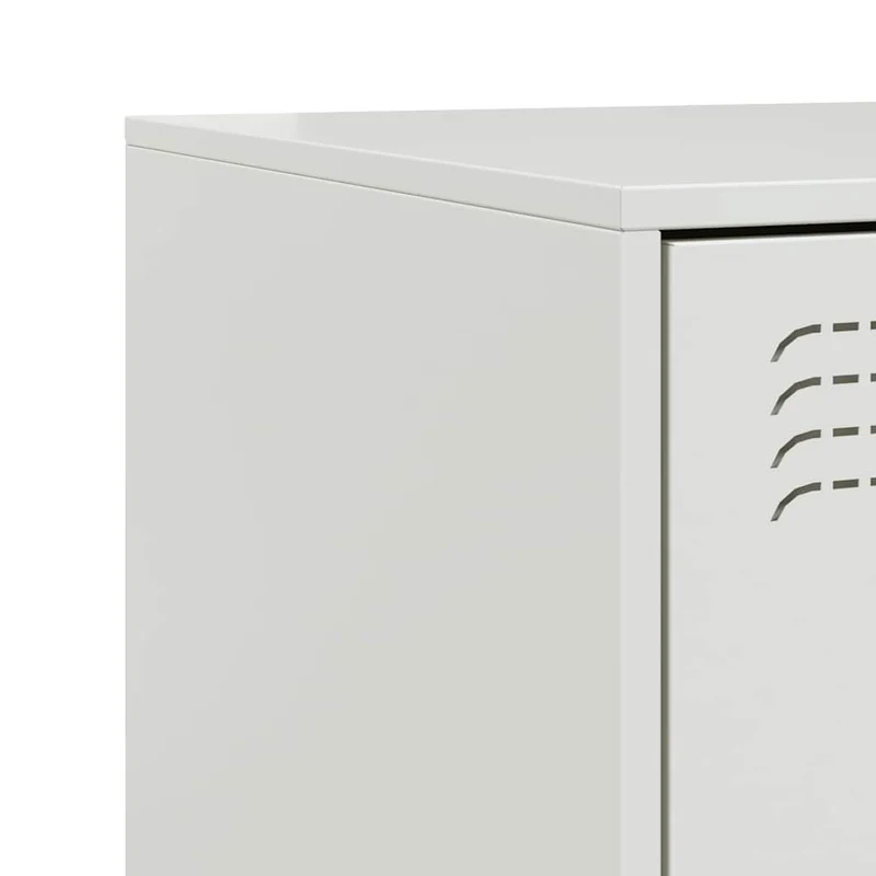 Table de chevet avec 2 tiroirs 34,5 x 39 x 44 cm acier blanc DEC033291