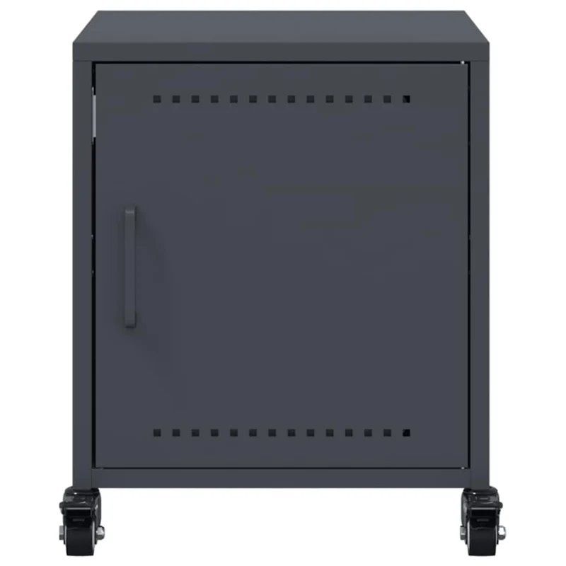 Table de chevet sur roulettes avec compartiment avec porte 36 x 39 x 43,5 cm acier anthracite DEC033094