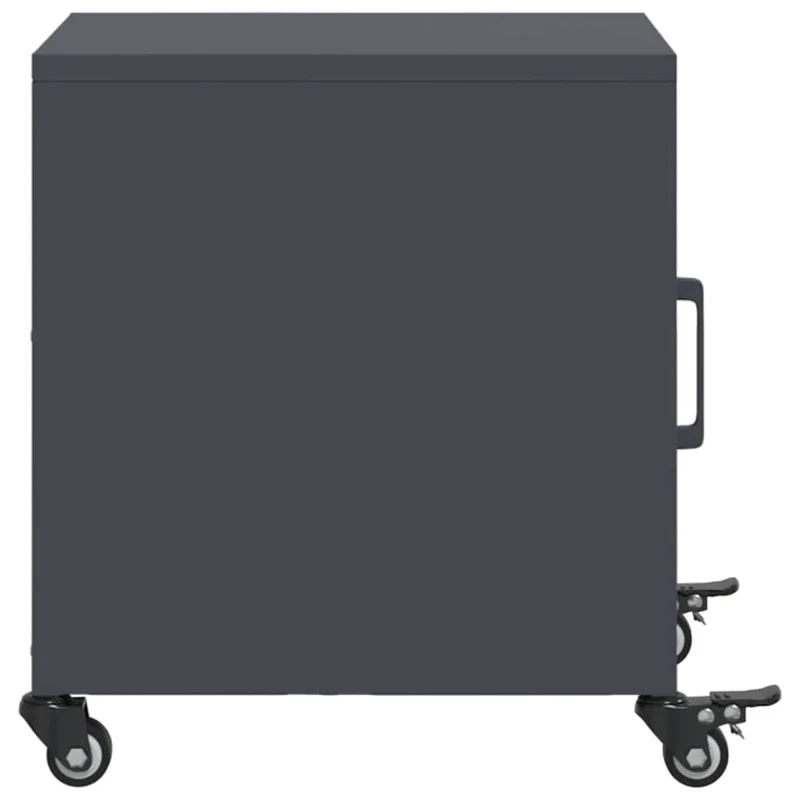 Table de chevet sur roulettes avec compartiment avec porte 36 x 39 x 43,5 cm acier anthracite DEC033094