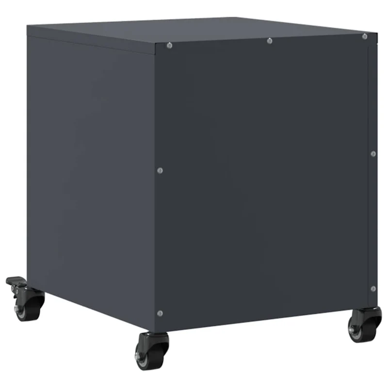 Table de chevet sur roulettes avec compartiment avec porte 36 x 39 x 43,5 cm acier anthracite DEC033094