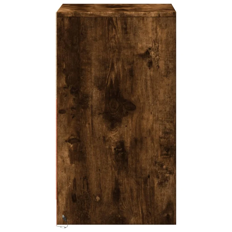 Table de chevet et lumières LED avec tiroirs 38 x 34 x 61 cm en bois d'ingénierie marron DEC032791