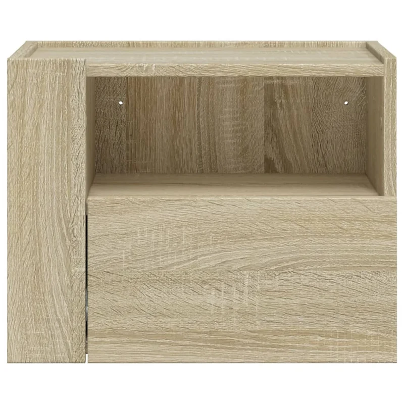 Table de chevet murale avec tiroirs 45 x 30 x 35 cm bois d'ingénierie couleur chêne DEC034288