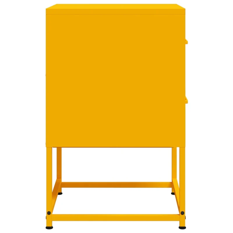 Table de chevet avec deux tiroirs 36 x 39 x 60,5 cm acier jaune DEC034095