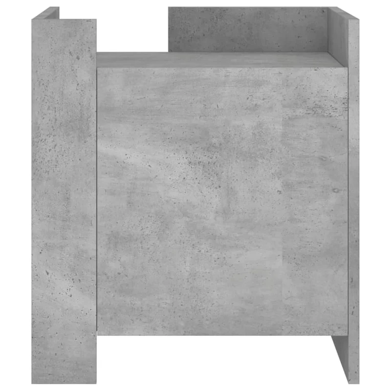 Table de chevet avec compartiment avec porte 45 x 50 x 50 cm bois d’ingénierie gris DEC034046