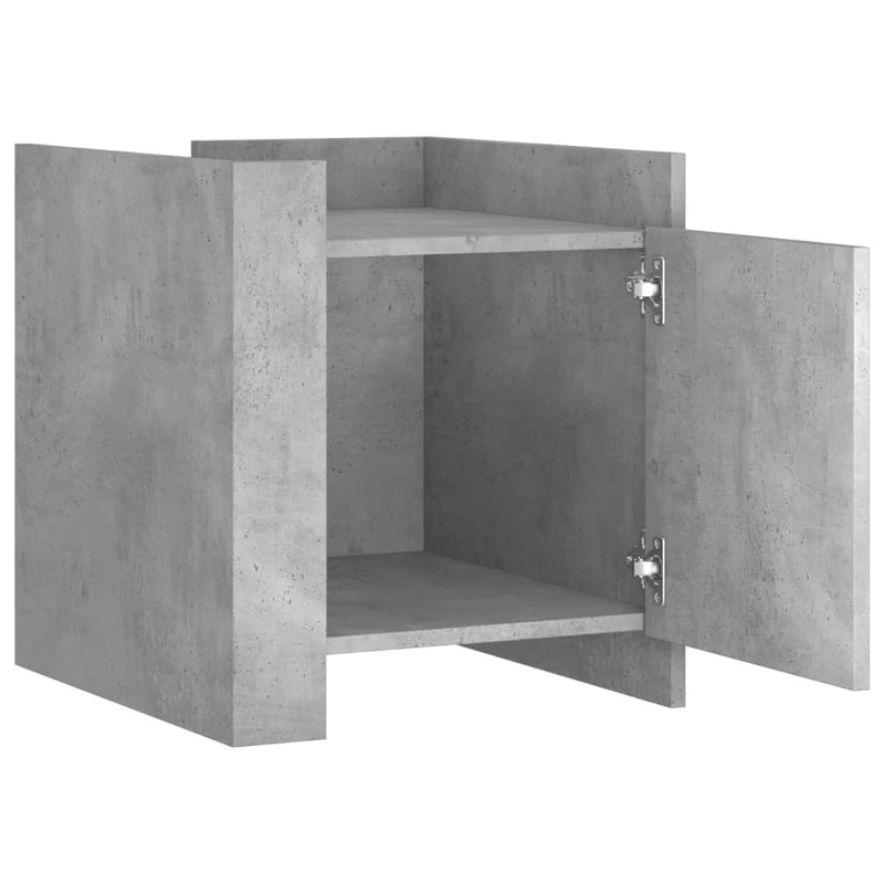 Table de chevet avec compartiment avec porte 45 x 50 x 50 cm bois d’ingénierie gris DEC034046