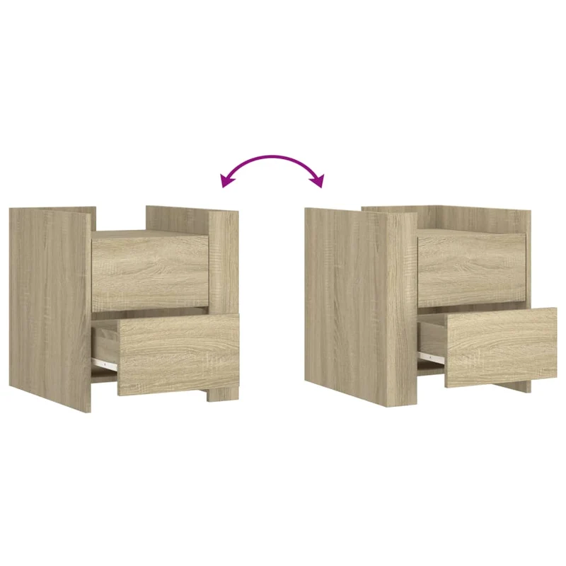 Table de chevet avec tiroirs 45 x 50 x 50 cm bois d’ingénierie couleur chêne DEC033882
