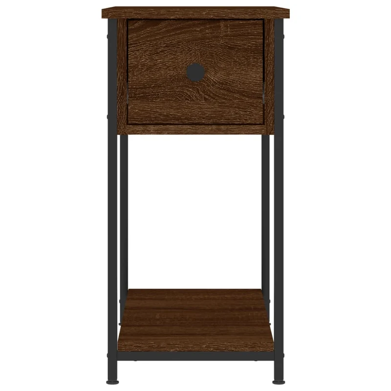 Table de chevet avec tiroir 30 x 60 x 60 cm bois d'ingénierie marron et fer DEC033679