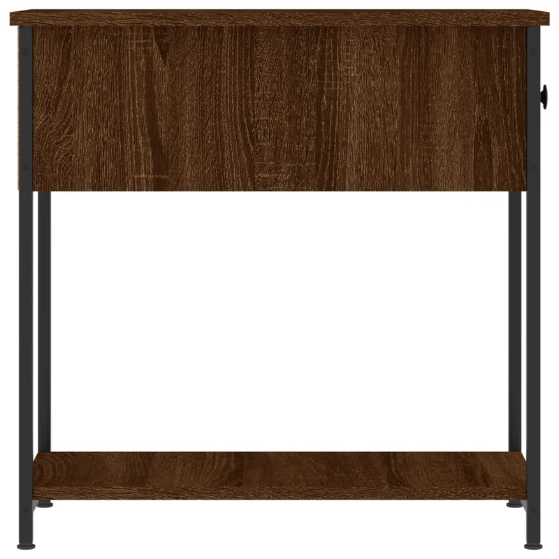 Table de chevet avec tiroir 30 x 60 x 60 cm bois d'ingénierie marron et fer DEC033679